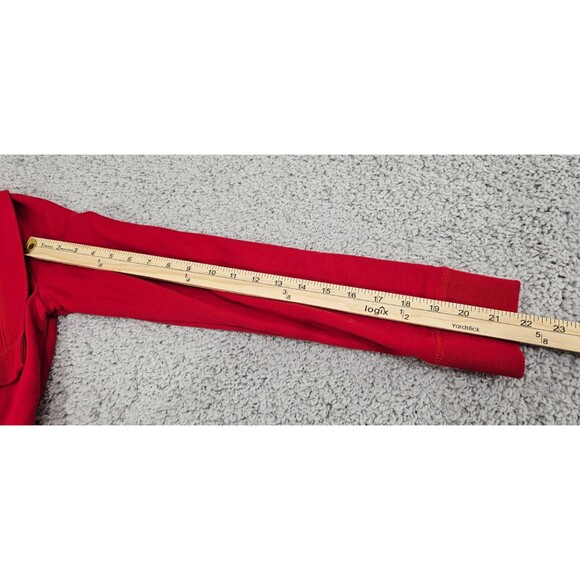 Vtg Ralph Lauren Womens Wrap Cardigan Shawl Collar Buckle French Terry Red Small - Picture 15 of 16